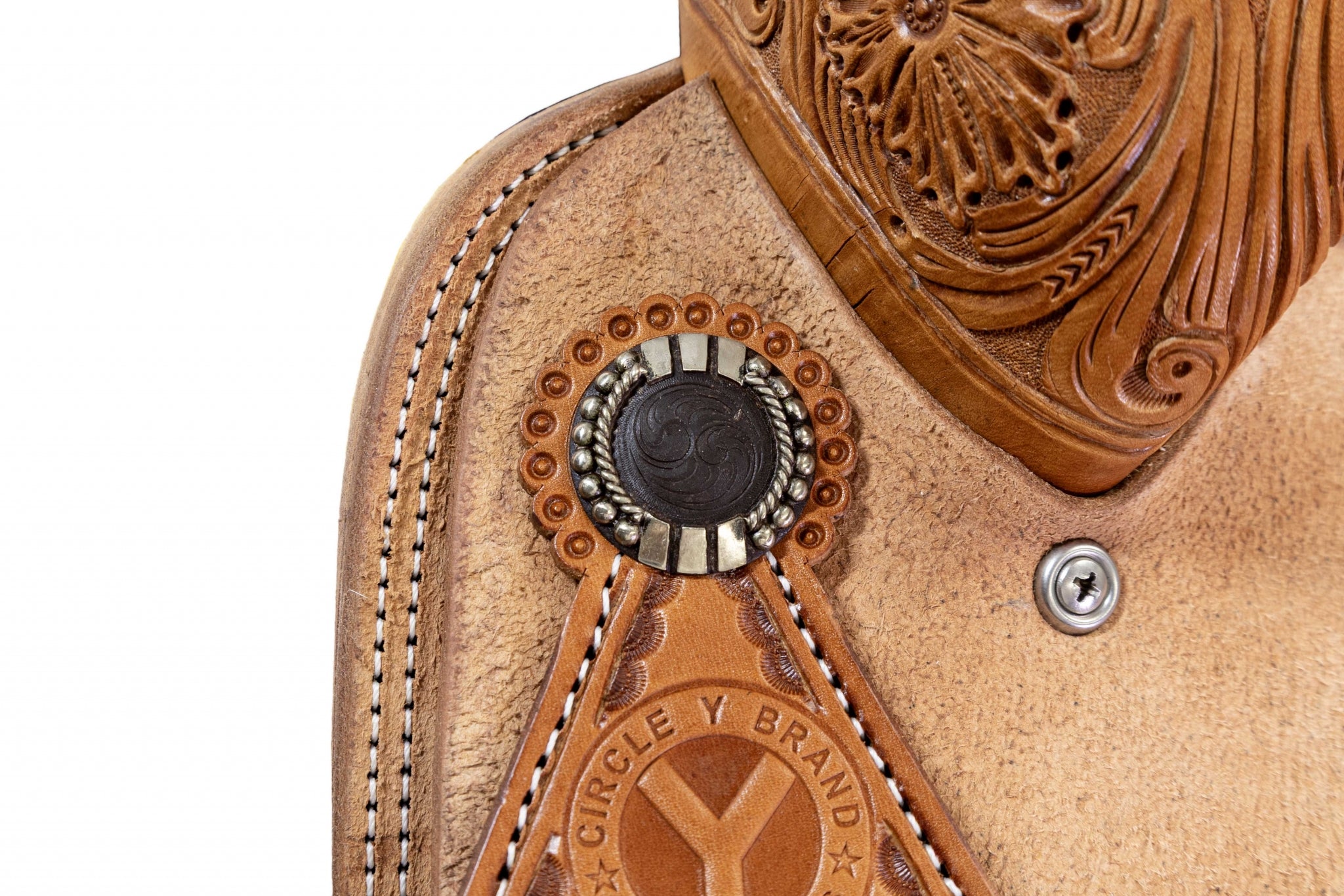 Circle Y PRCA 1/4 Tooled Team Roper Wyoming Saddle