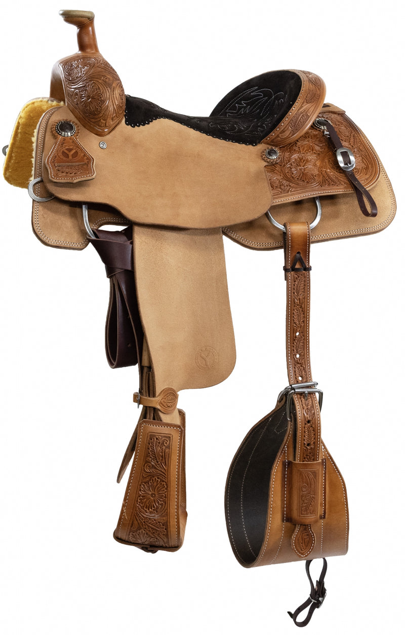 Circle Y PRCA 1/4 Tooled Team Roper Wyoming Saddle