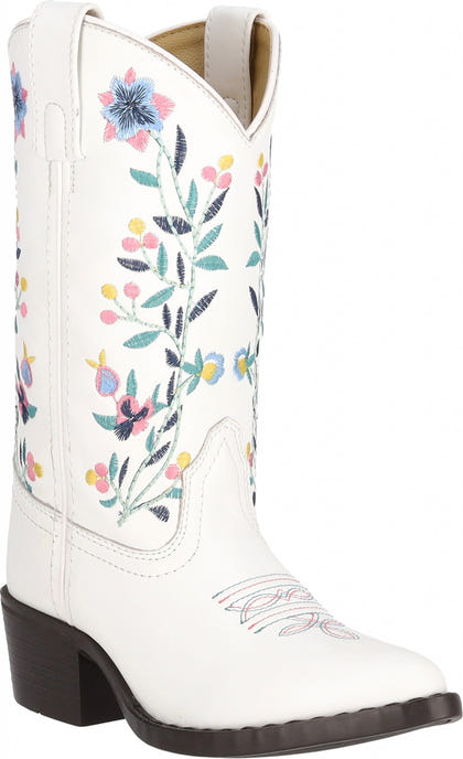 Smoky Mountain Kids Girls Lacey Leather Embroidered Western Boots