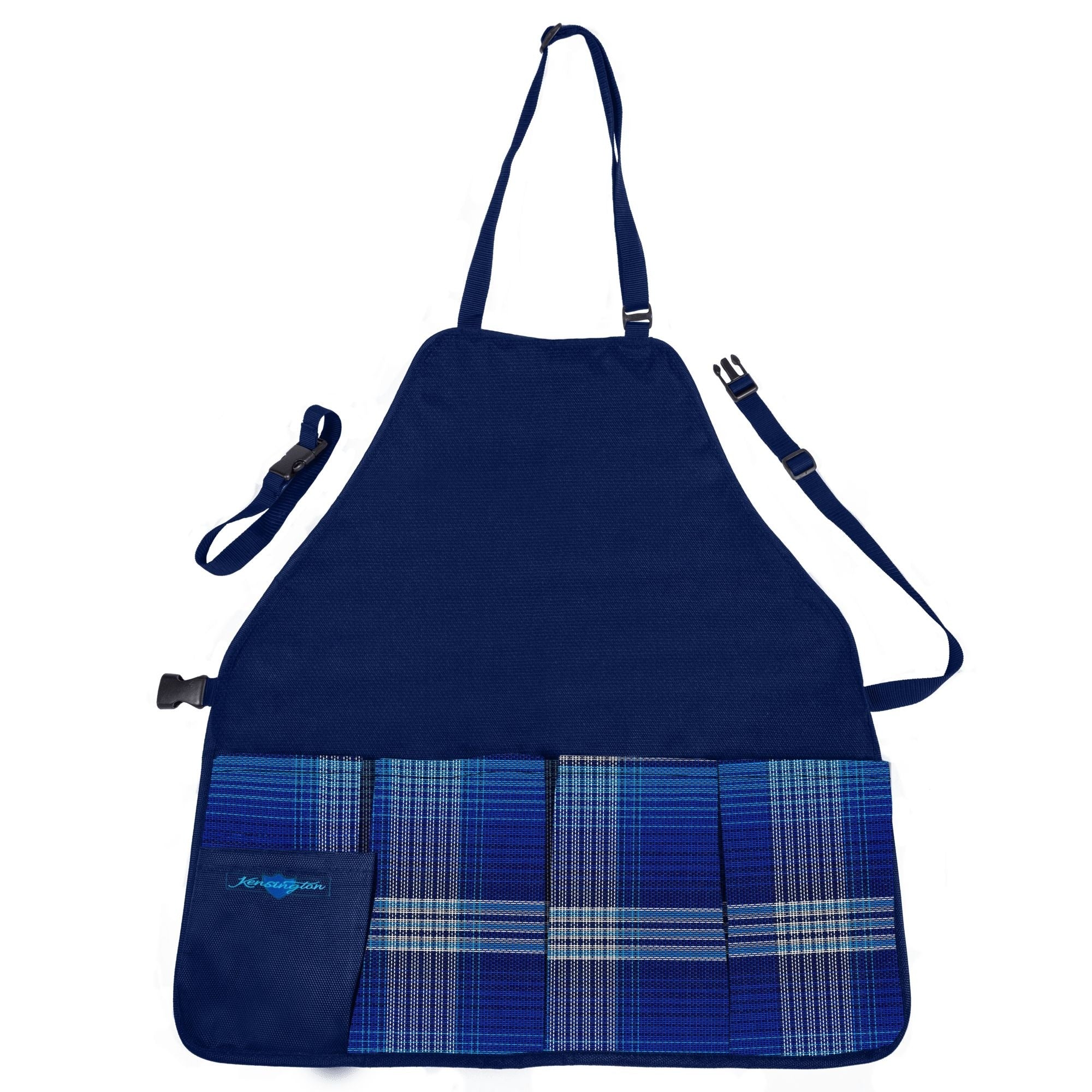 Kensington Grooming Apron Blue Ice Plaid