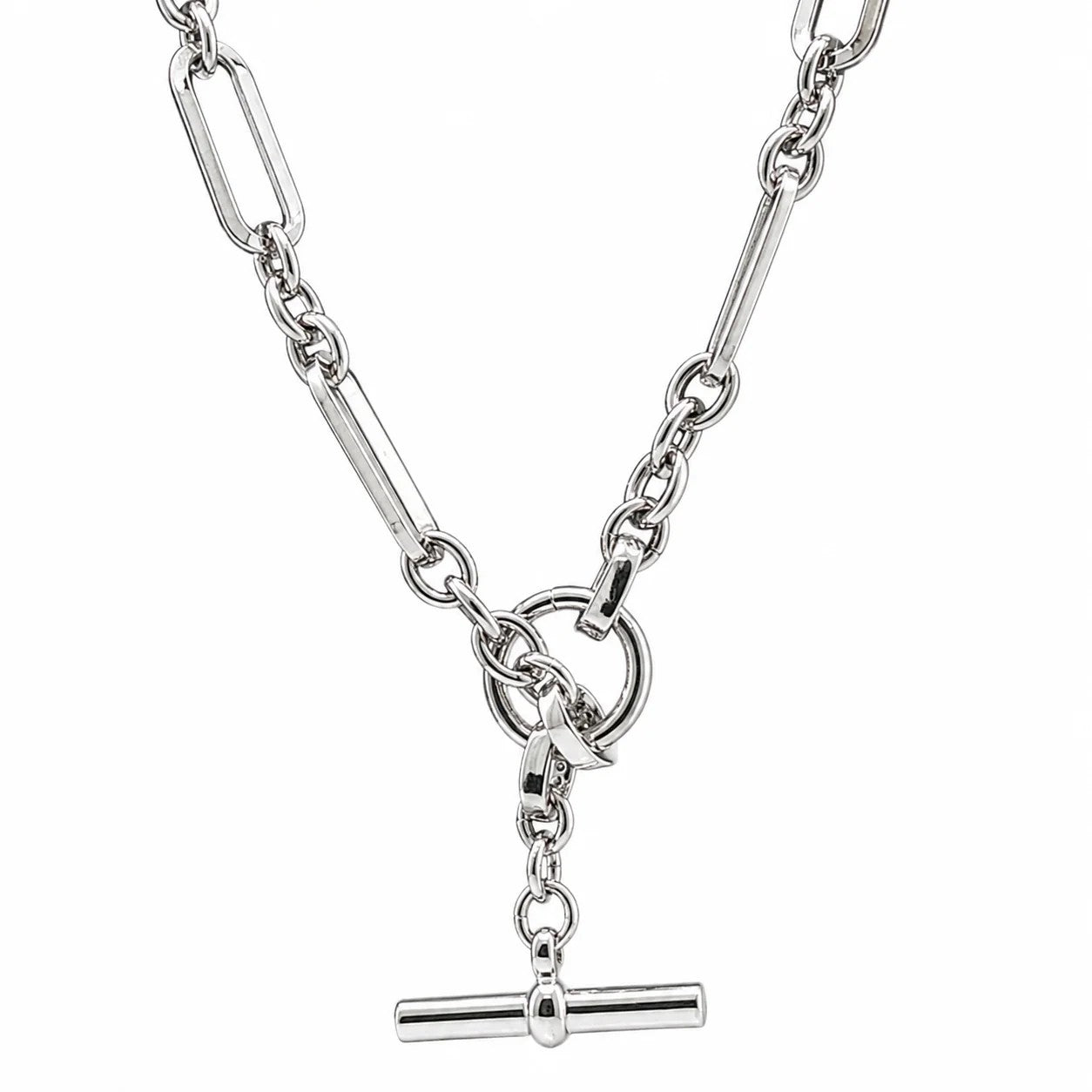 Equestrian Jewelry Brass Paper Clip Toggle Necklace
