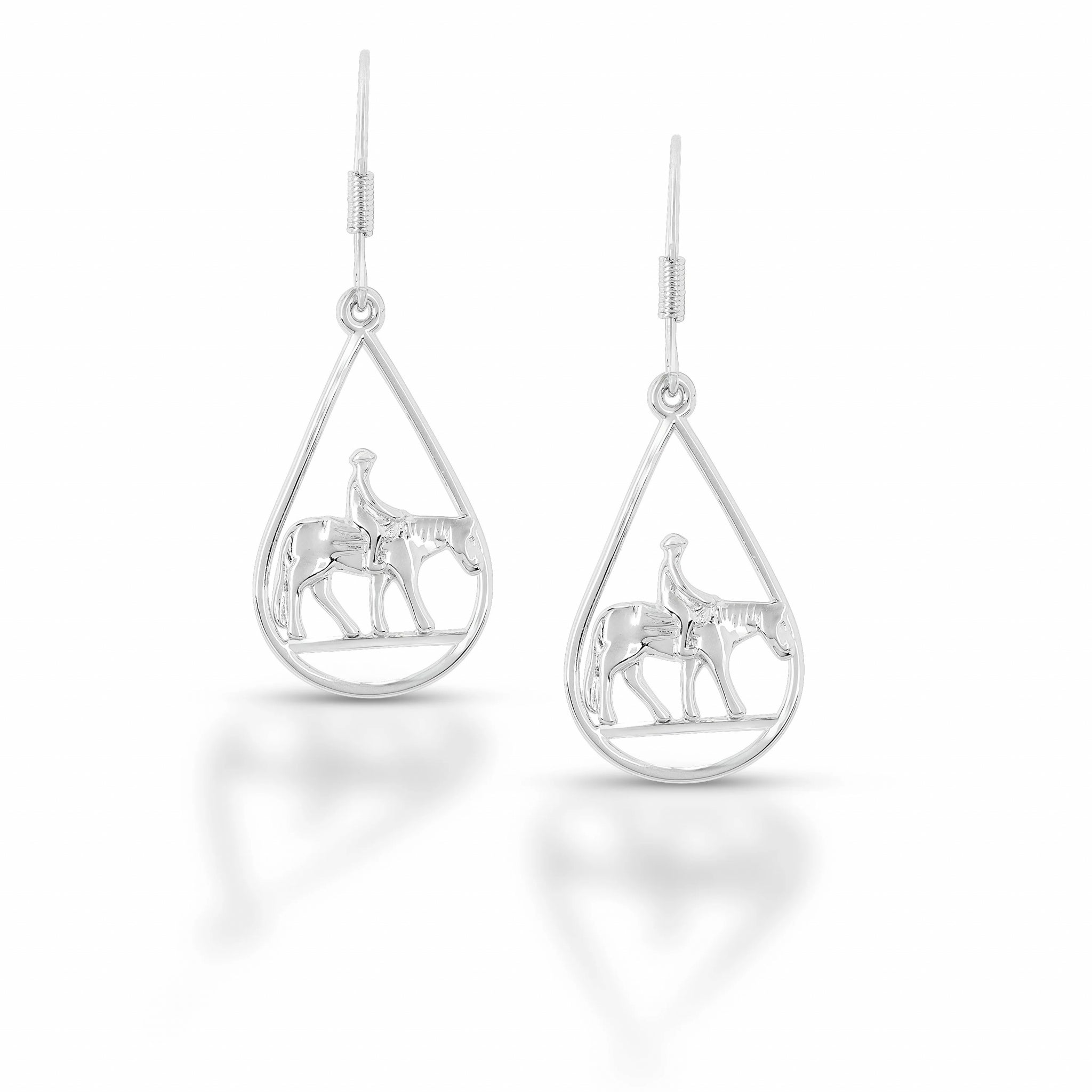 Equestrian Jewelry Horse and Rider Drop Earrings