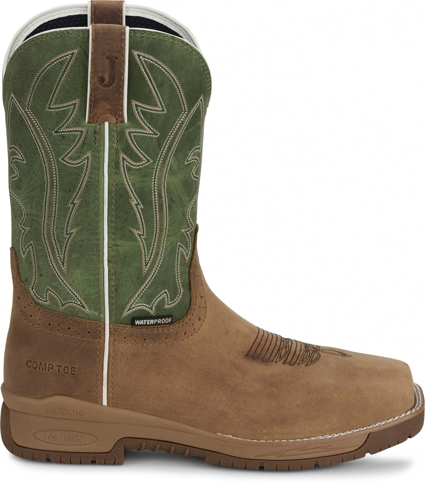 Justin Mens Nitread 11" Waterproof Nano Comp Toe Boots