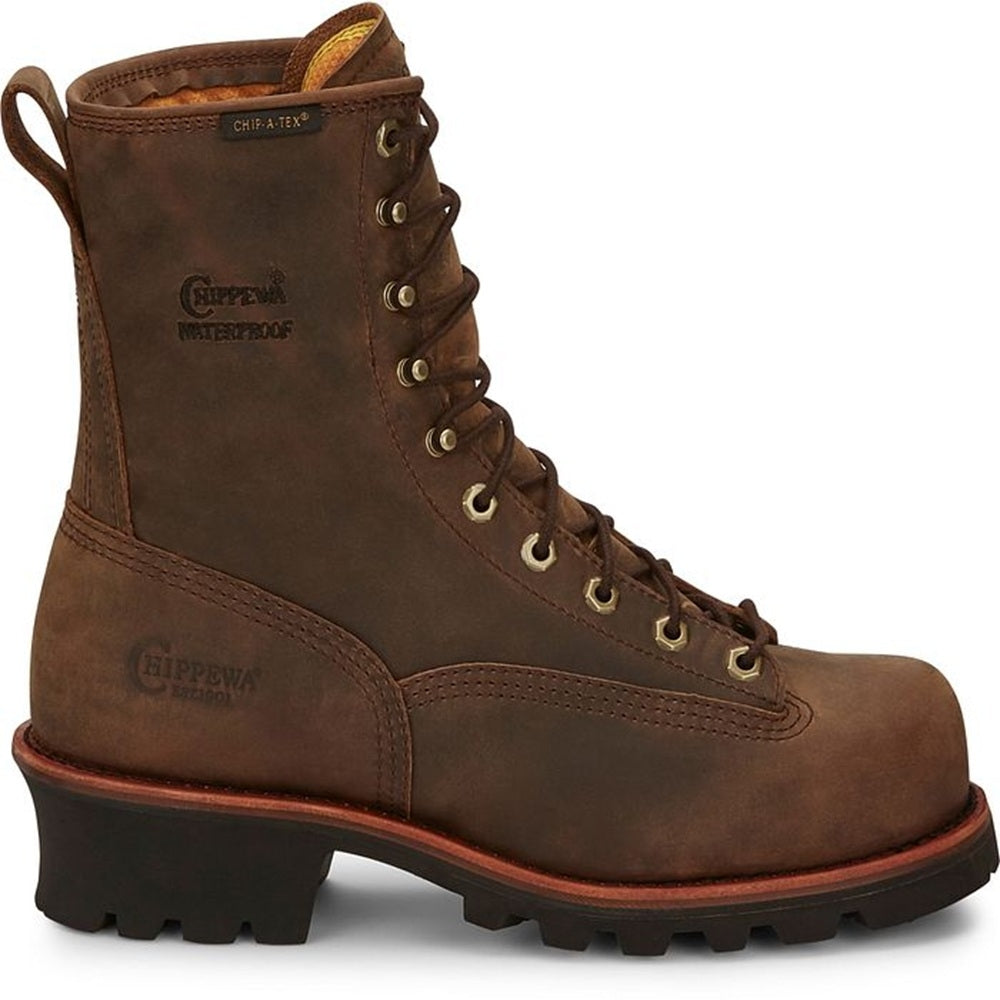 Chippewa Mens Paladin 8" Waterproof Insulated Steel Toe Logger Boots