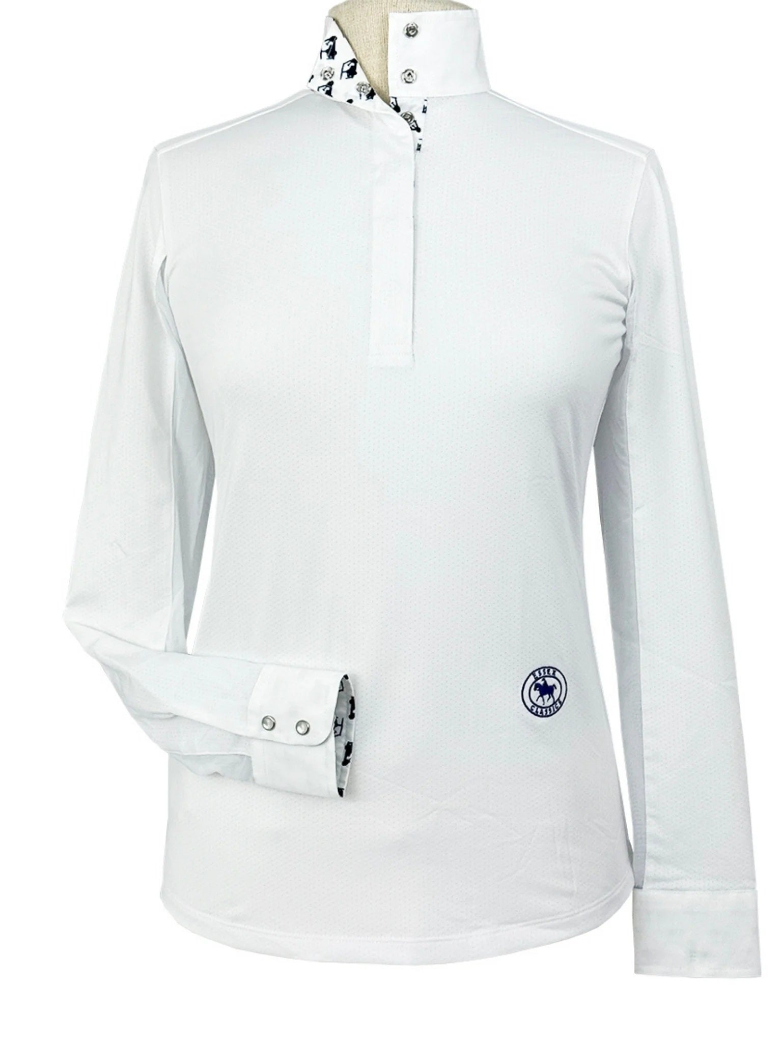 Essex Classics Golf Carts Ladies Talent Yarn Straight Collar Long Sleeve Show Shirt