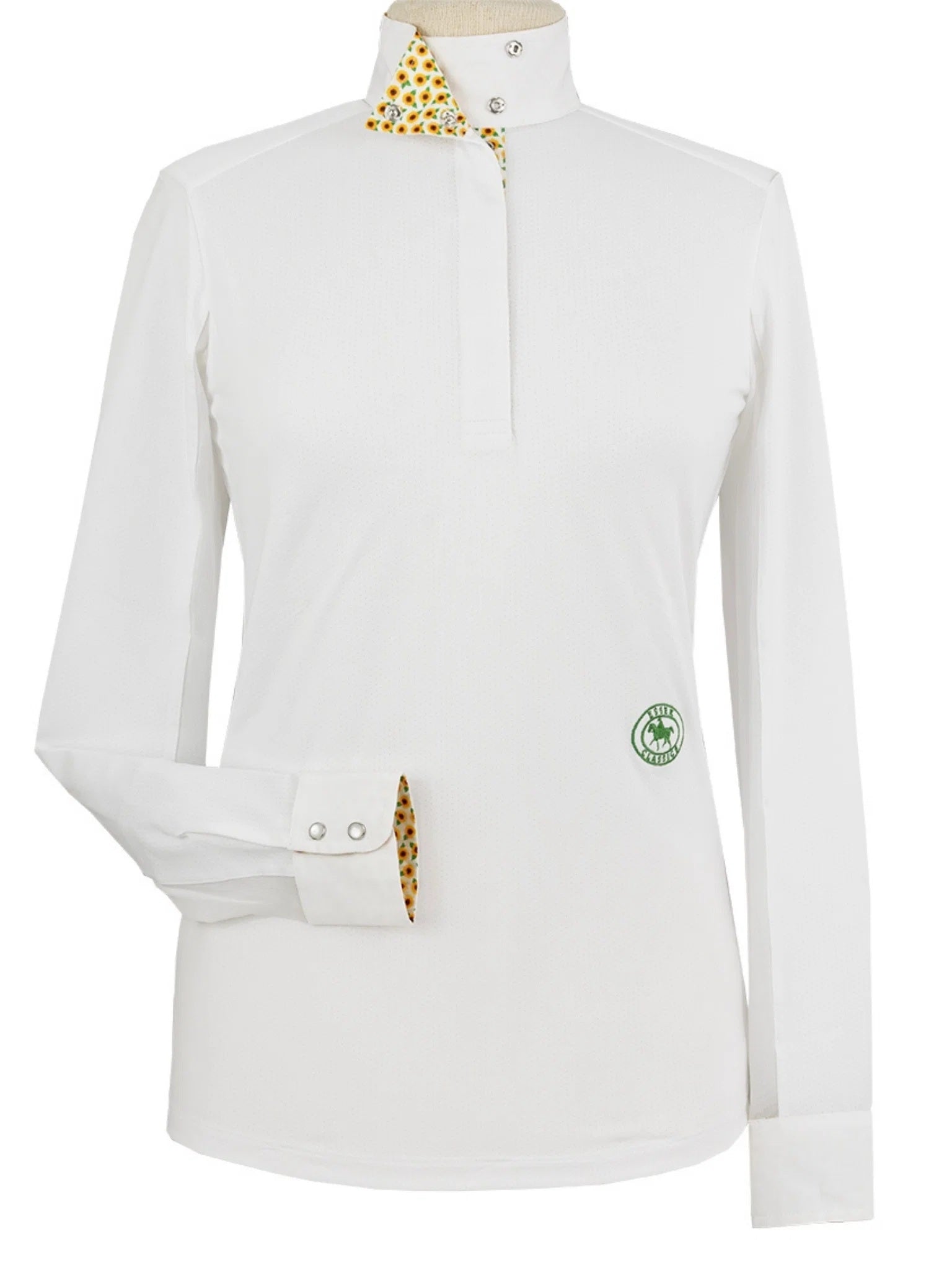 Essex Classics Sunflowers Ladies Talent Yarn Wrap Collar Long Sleeve Show Shirt
