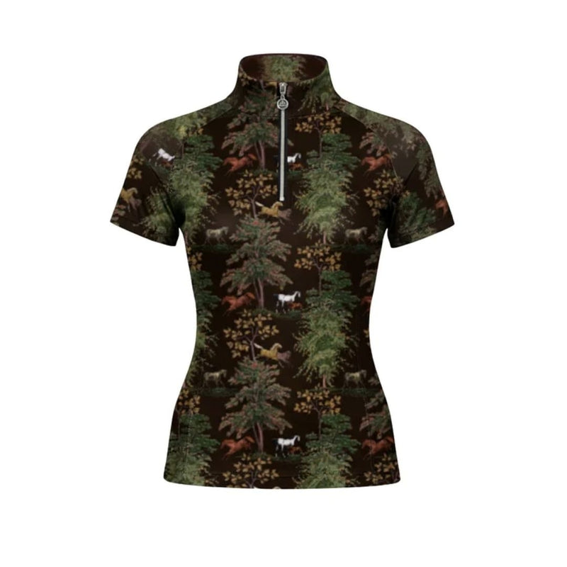 Dapplebay Ladies Autumn Toile 1/4 Zip SS Riding Top