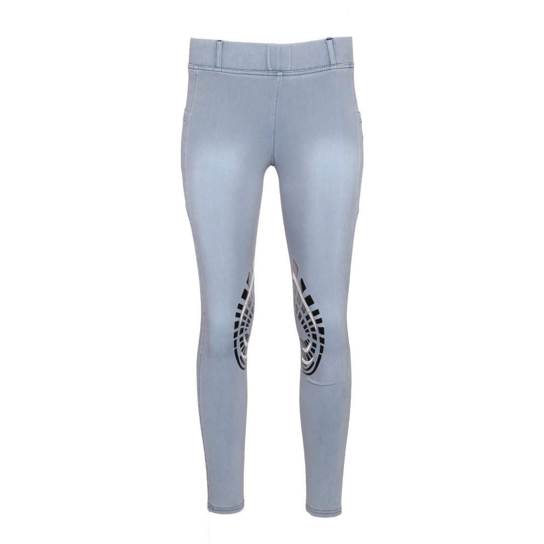 Equine Couture Ladies Denim KP Tights with Phone Pocket