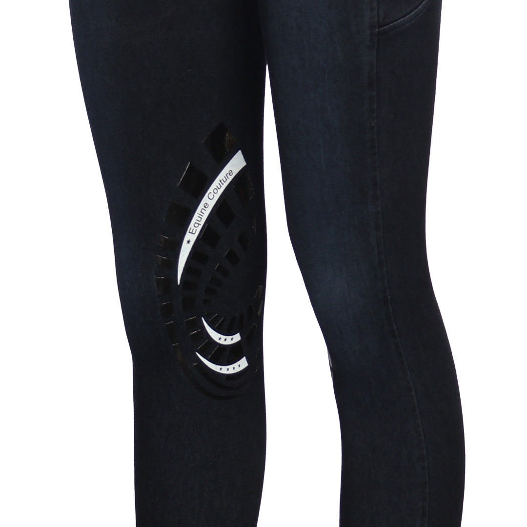 Equine Couture Ladies Denim KP Tights with Phone Pocket
