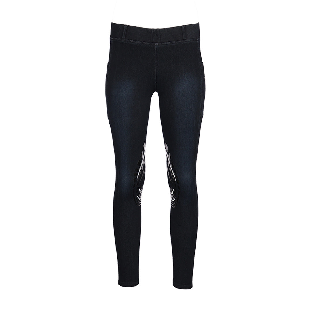 Equine Couture Ladies Denim KP Tights with Phone Pocket