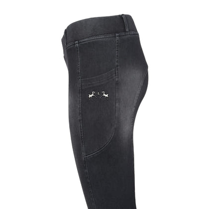 Equine Couture Ladies Denim KP Tights with Phone Pocket