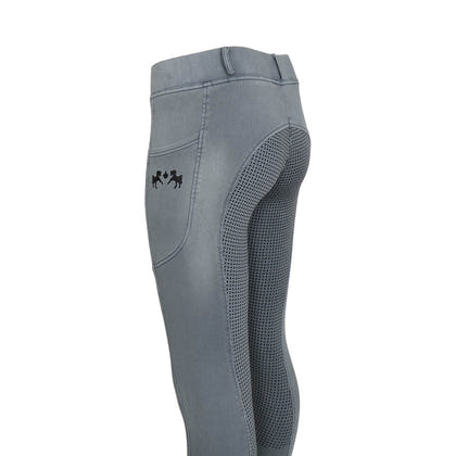 Equine Couture Ladies Denim FS Tights with Phone Pocket