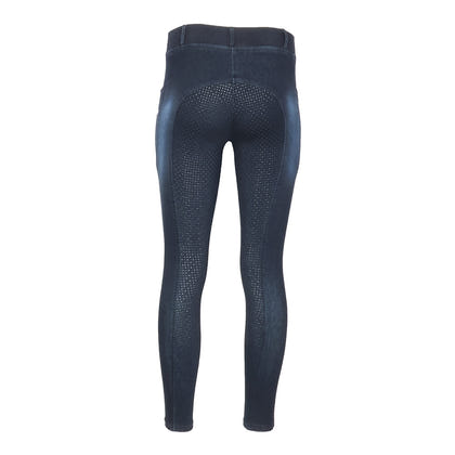 Equine Couture Ladies Denim FS Tights with Phone Pocket