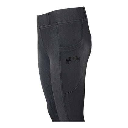 Equine Couture Ladies Denim FS Tights with Phone Pocket