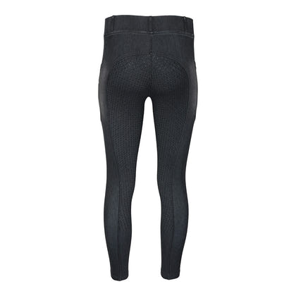 Equine Couture Ladies Denim FS Tights with Phone Pocket