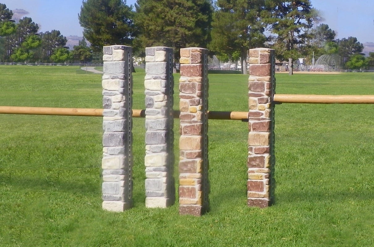 Burlingham Sports Stone Column Standards with Track