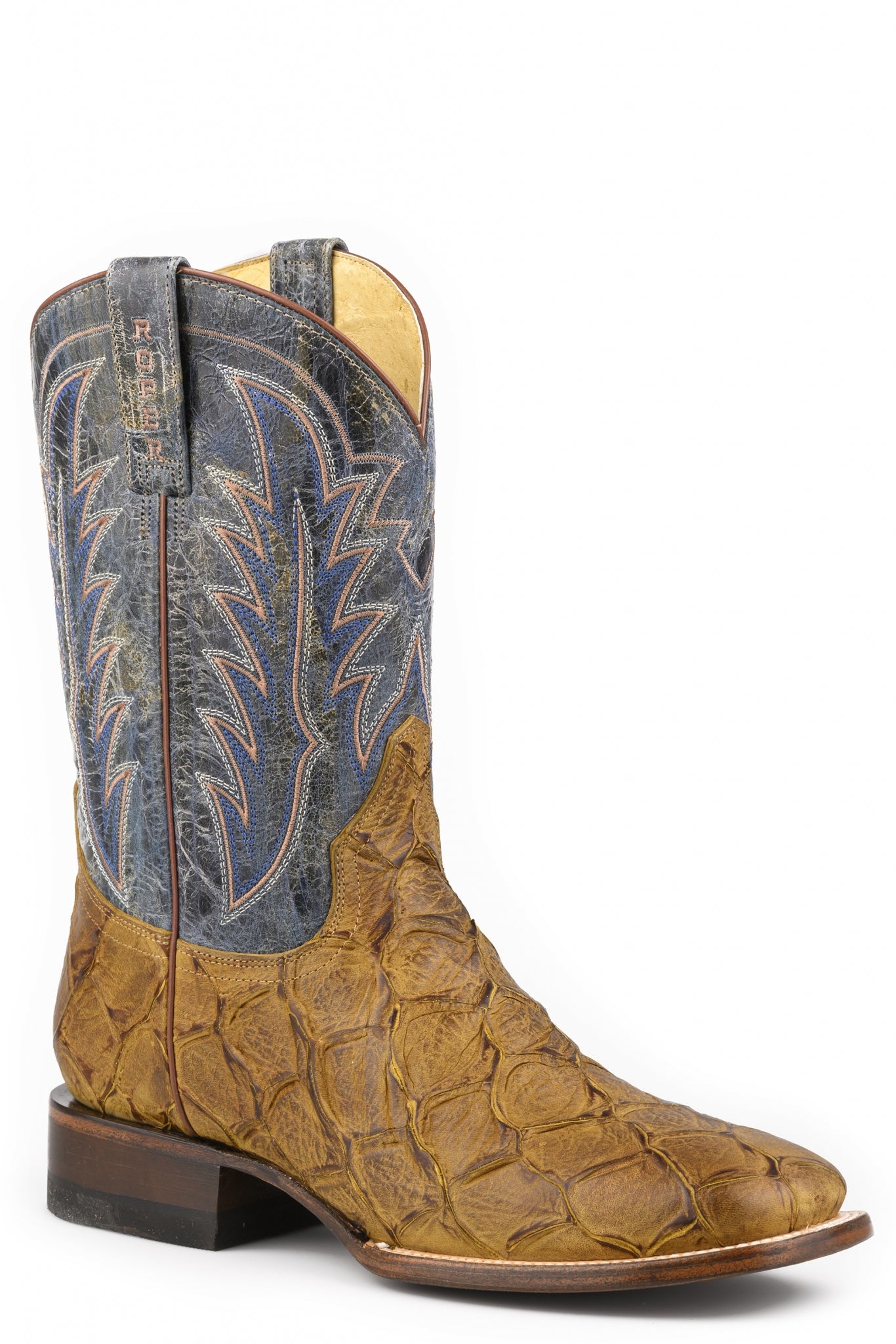 Roper Mens Embossed Pirarucu Vamp Western Boots