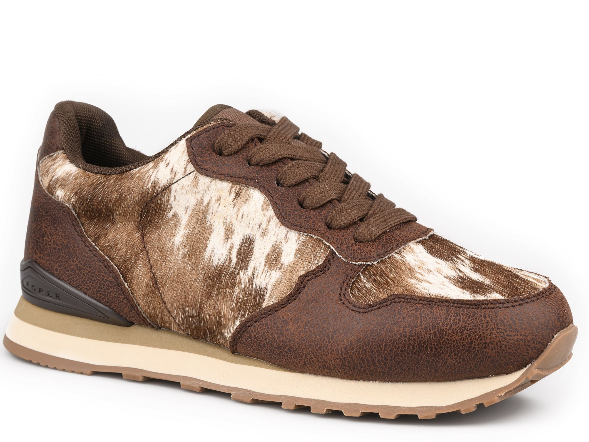 Roper Ladies Multi Brown Hair on Hide Leather Joggers