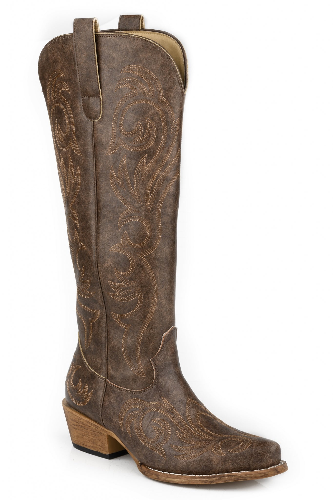 Roper Ladies Brown Boots with Embroidery