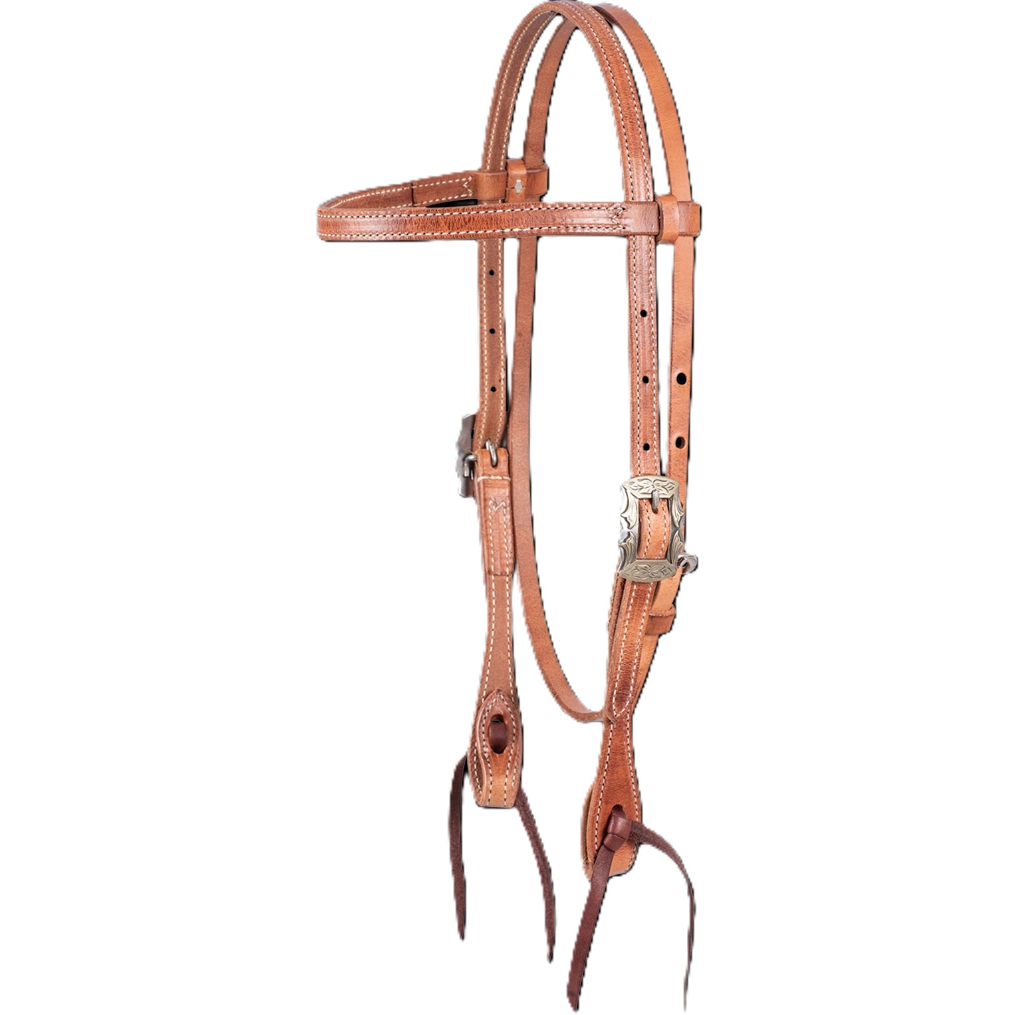 Martin Saddlery 5/8" Harness Leather Browband Headstall with Prescott Buckle and Latigo Ties