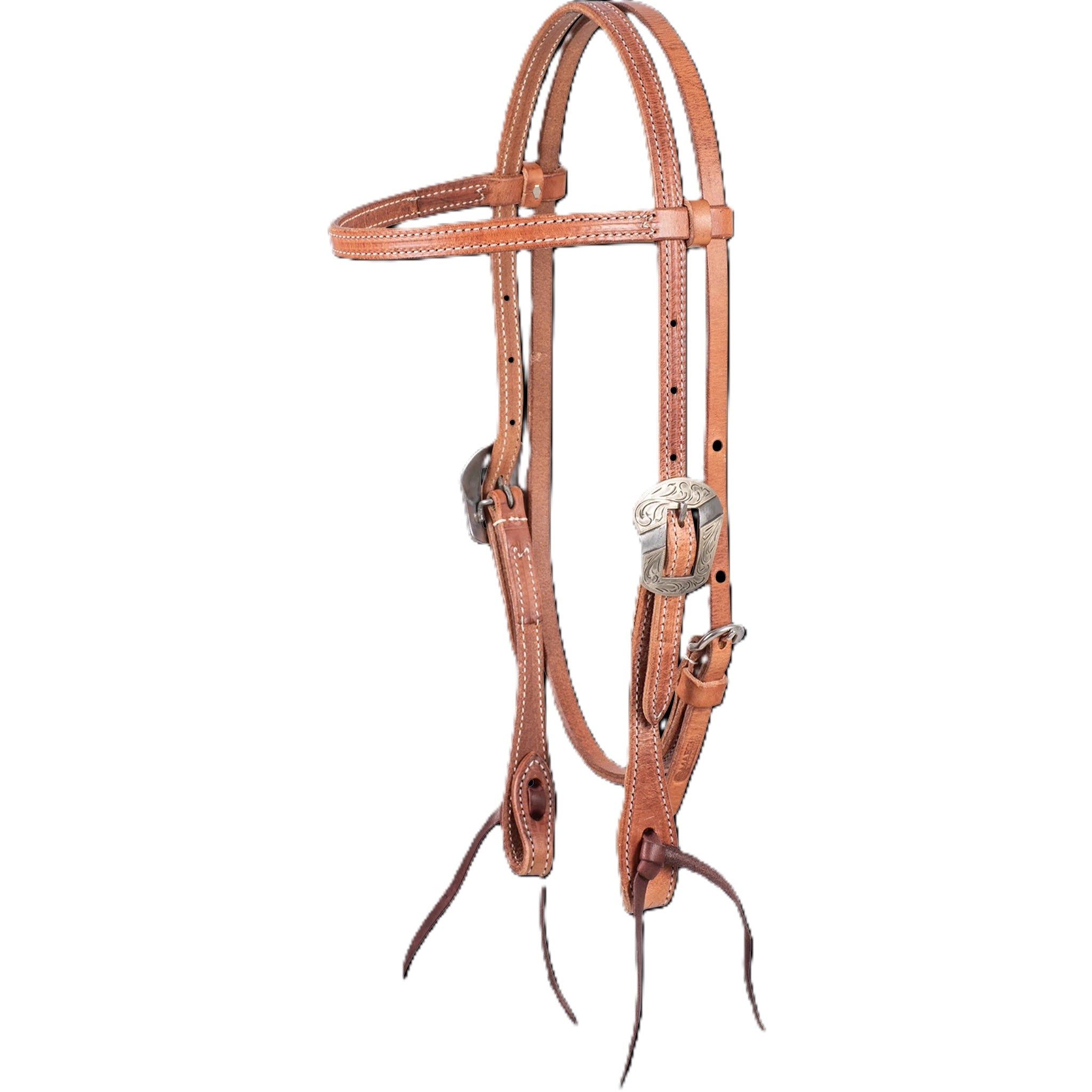 Martin Saddlery 5/8" Harness Leather Browband Headstall with Salinas Buckle and Latigo Ties