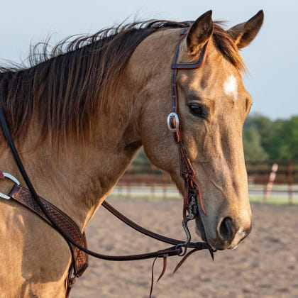 Martin Saddlery Slip Ear Headstall with Latigo Ties