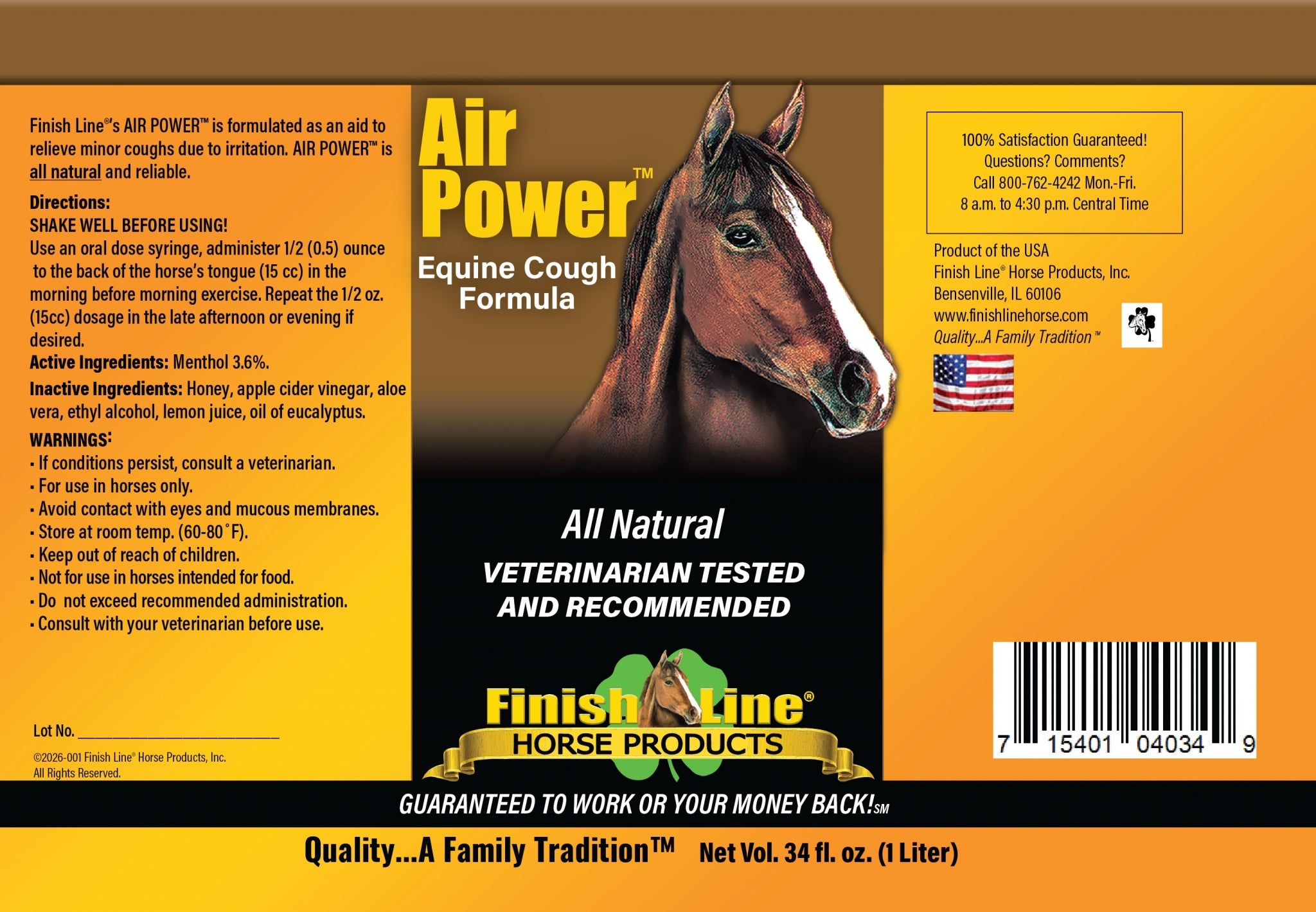 Finish Line Air Power Equine Cough Formula
