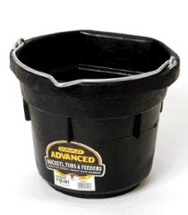 Flat Back Rubber Bucket 8qt Black