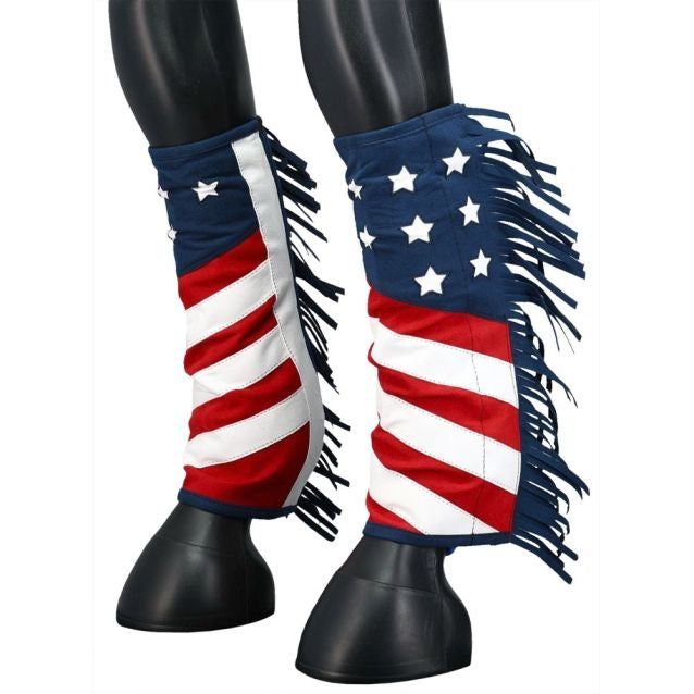 Tough1 Sport Boot Covers with Fringe Patriotic