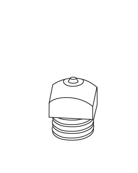 Stud #15, 1/4 " tall, 4 sided, flat top