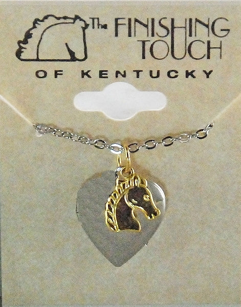 Finishing Touch Heart Locket with Horse Head Necklace