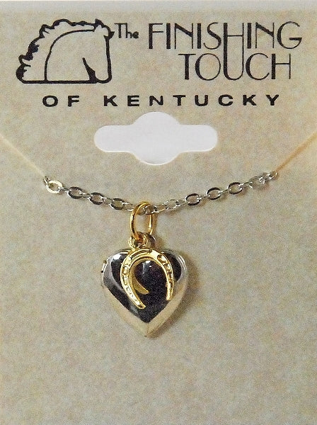 Finishing Touch Heart Locket with Horseshoe Necklace