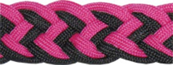 Tory Braided Barrel Rein With Knots Blk/Gry