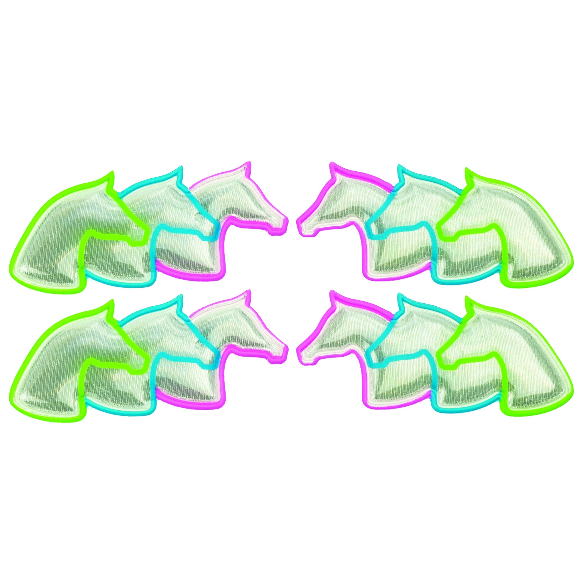 Horse Heads Reflective Hair Clips