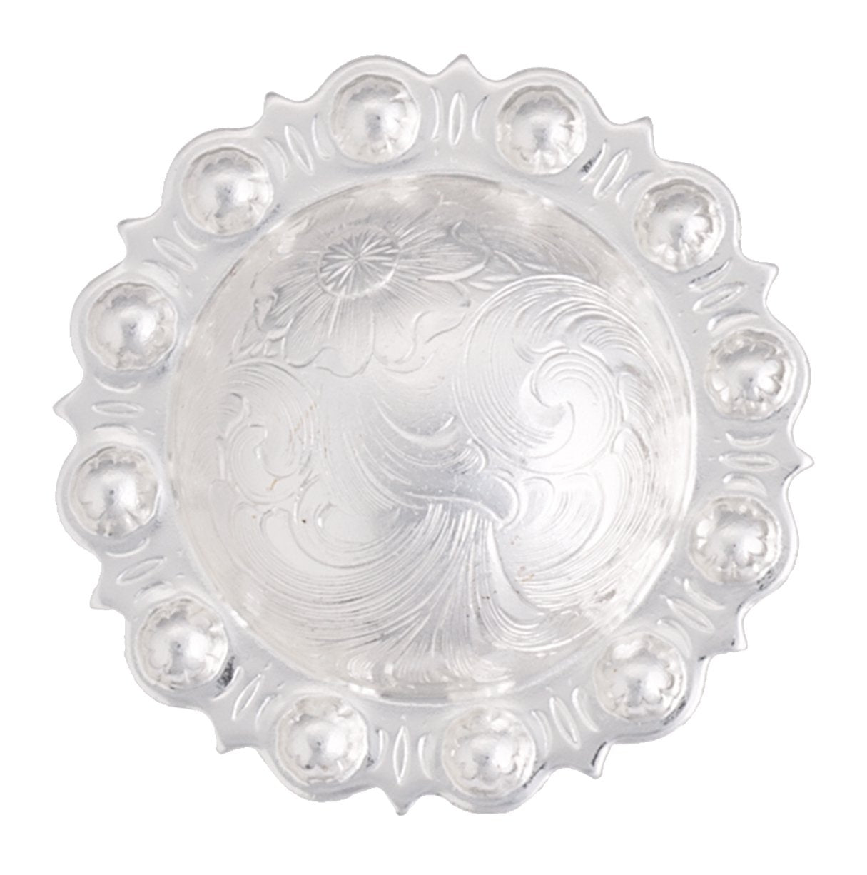 Sun Trim Silver Engraved Conch/ScrewBack 1 Sil