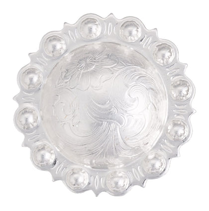 Sun Trim Silver Engraved Conch/ScrewBack 1 Sil