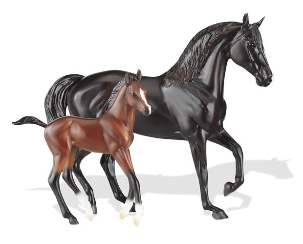 Breyer Classics Raven Black Morgan Mare & Red Bay Foal