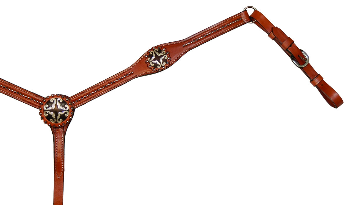 Circle Y Flared Iron Hearts Concho Breast Collar
