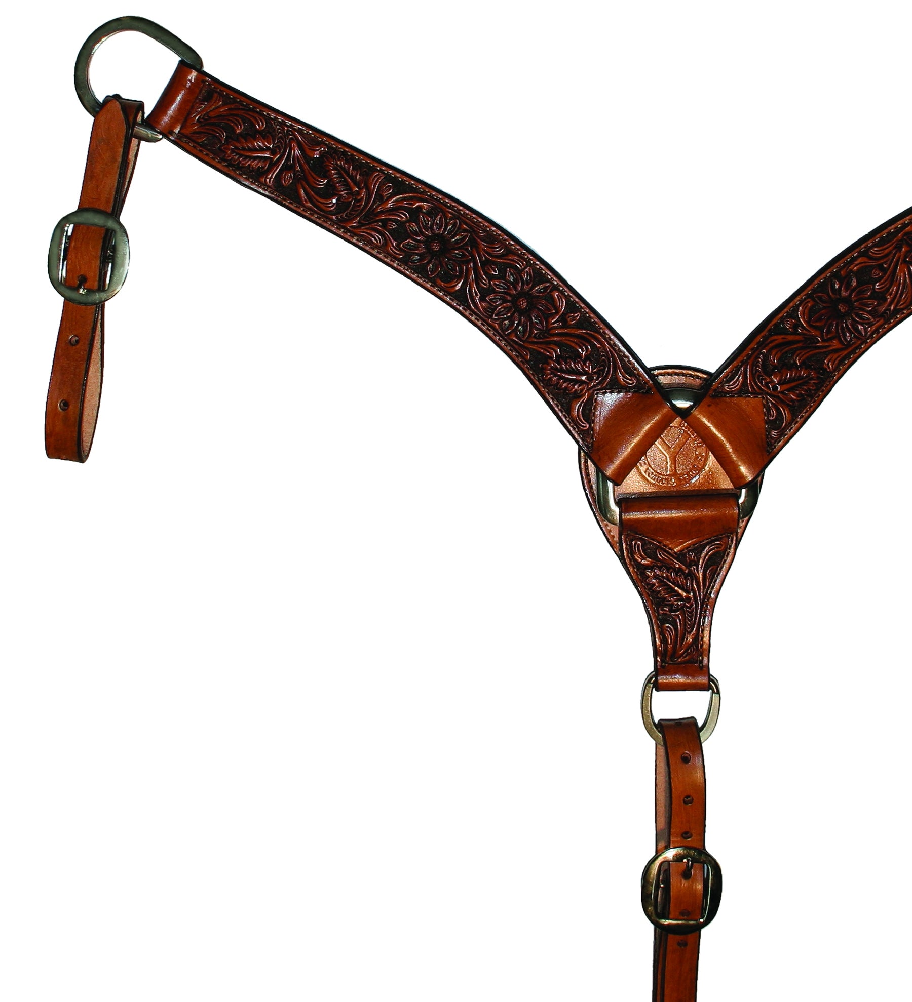 Circle Y Roper Floral Tooled Breast Collar