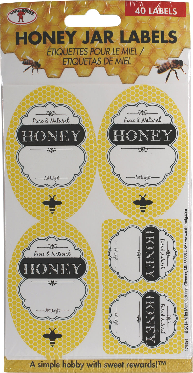 Little Giant Honey Jar Labels Yellow/Black 40 Pack