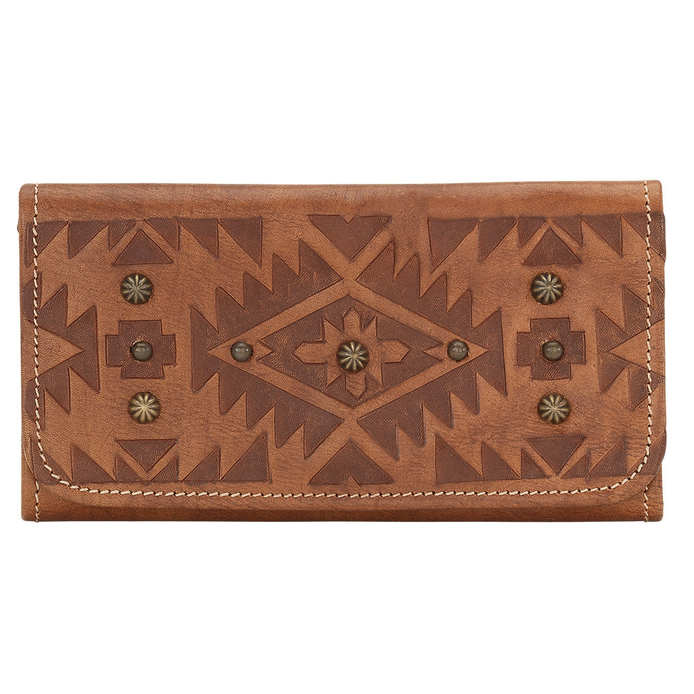 AMERICAN WEST Mystic Shadow Tri-Fold Wallet - Tan