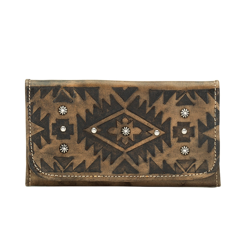 AMERICAN WEST Mystic Shadow Tri-Fold Wallet - Tan
