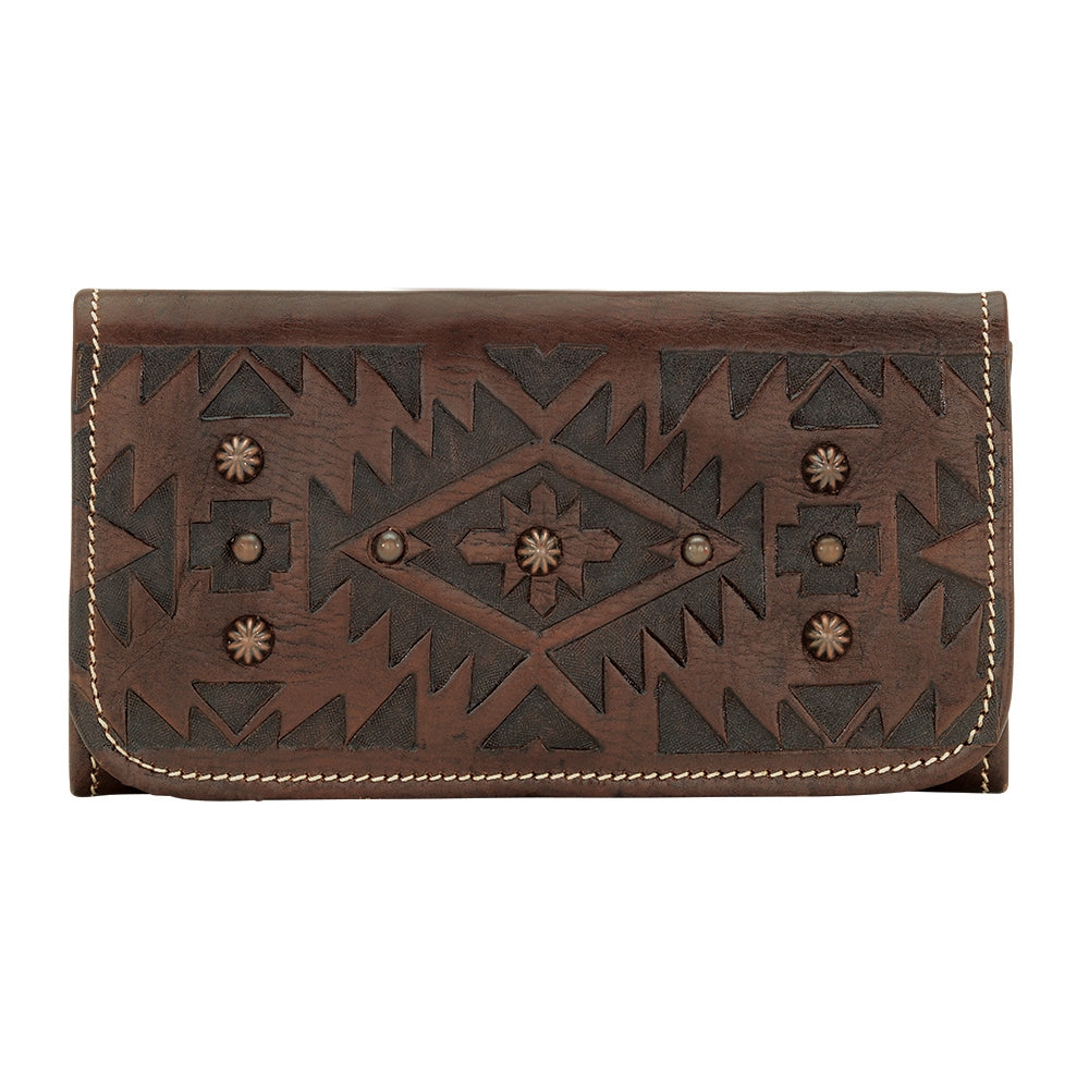 AMERICAN WEST Mystic Shadow Tri-Fold Wallet - Tan