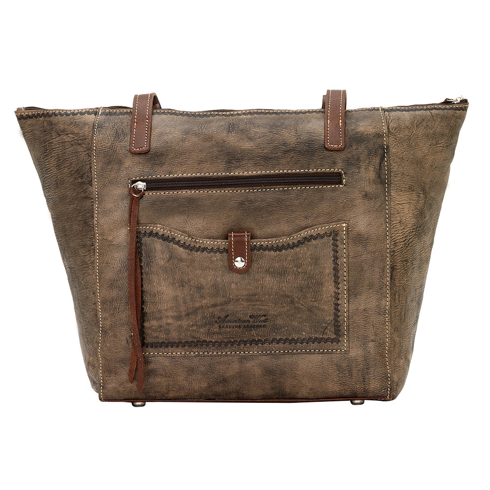 AMERICAN WEST Mystic Shadow Zip Top Bucket Tote - Tan