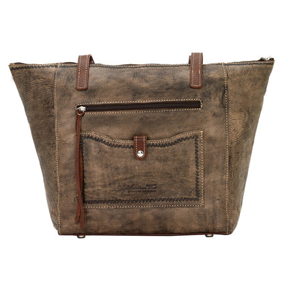 AMERICAN WEST Mystic Shadow Zip Top Bucket Tote - Tan