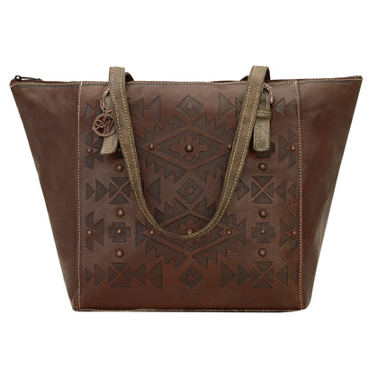 AMERICAN WEST Mystic Shadow Zip Top Bucket Tote - Tan