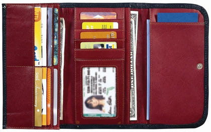 AMERICAN WEST Soho Groove Tri-Fold Wallet - Tan