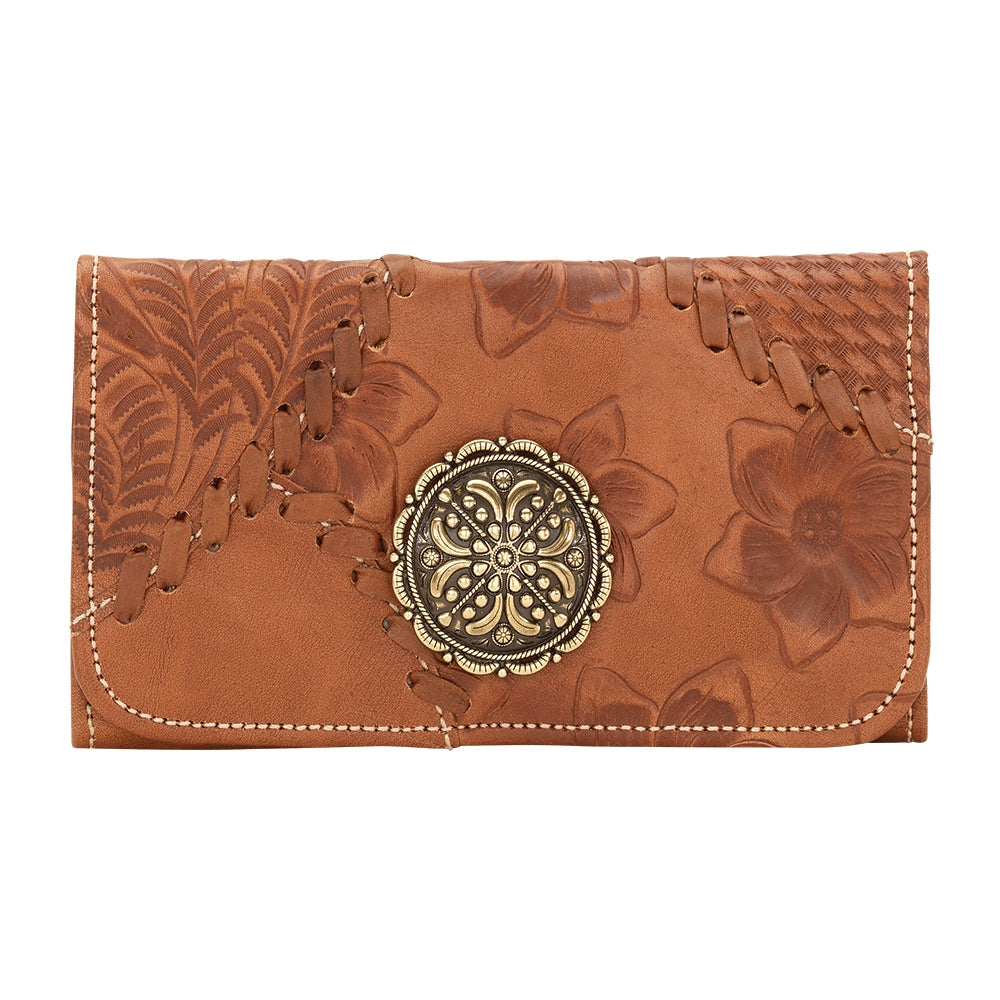 AMERICAN WEST Soho Groove Tri-Fold Wallet - Tan