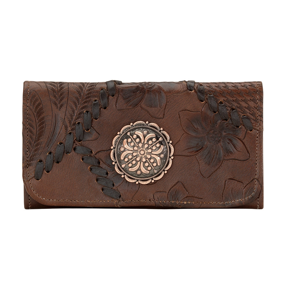 AMERICAN WEST Soho Groove Tri-Fold Wallet - Tan