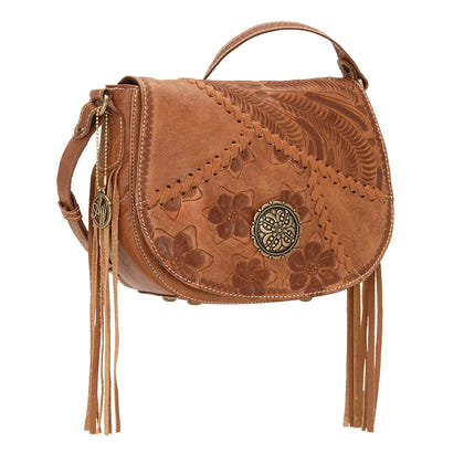 AMERICAN WEST Soho Groove Saddle Flap Crossbody Bag - Tan